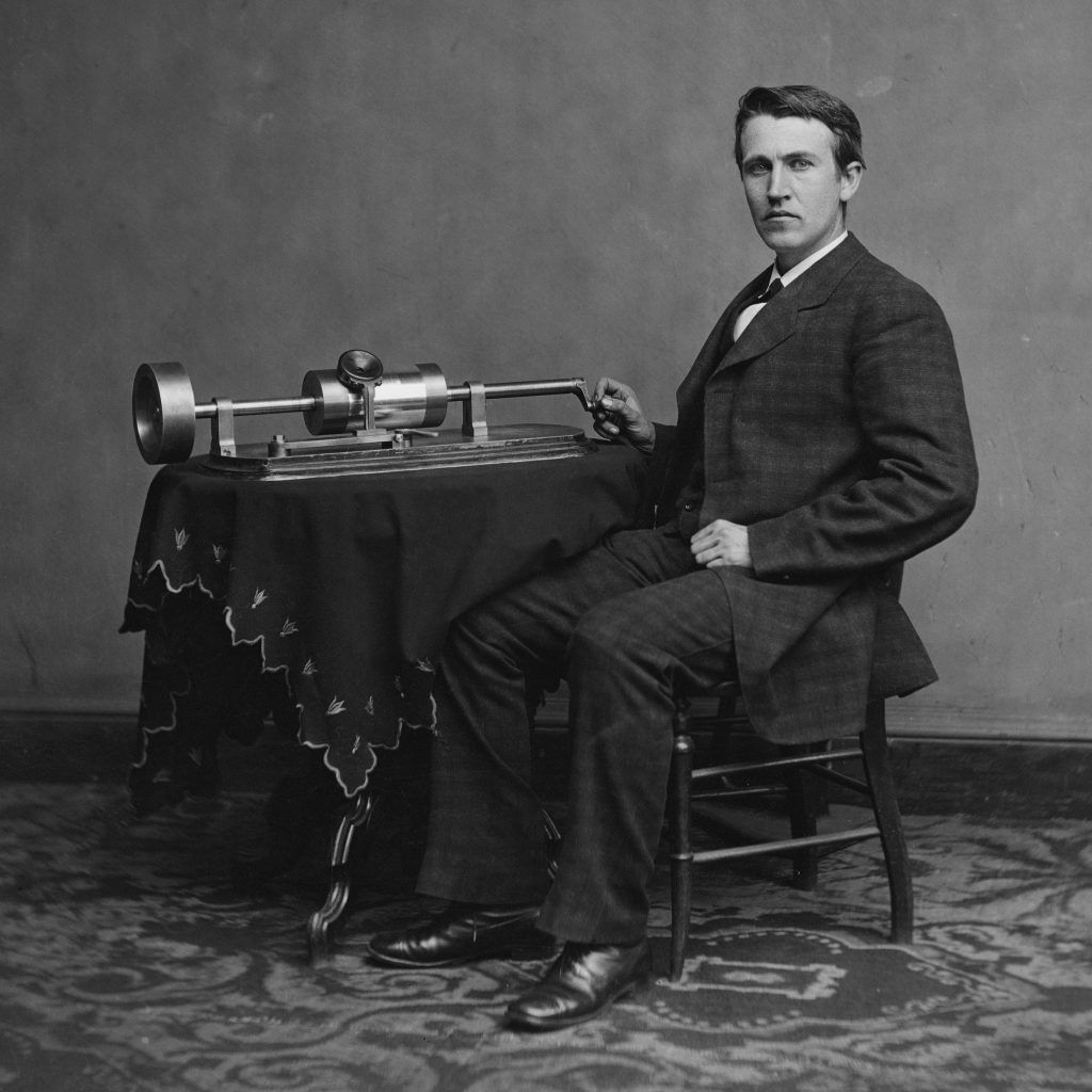 Thomas Edison with phonograph