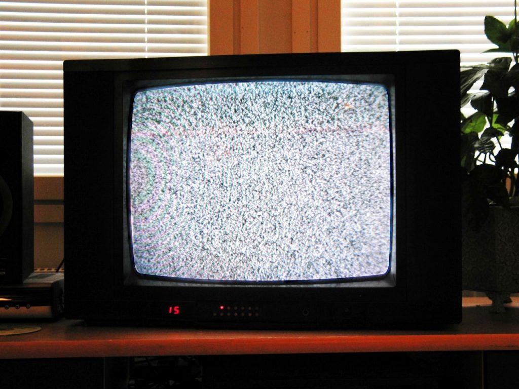 White noise static on a TV screen